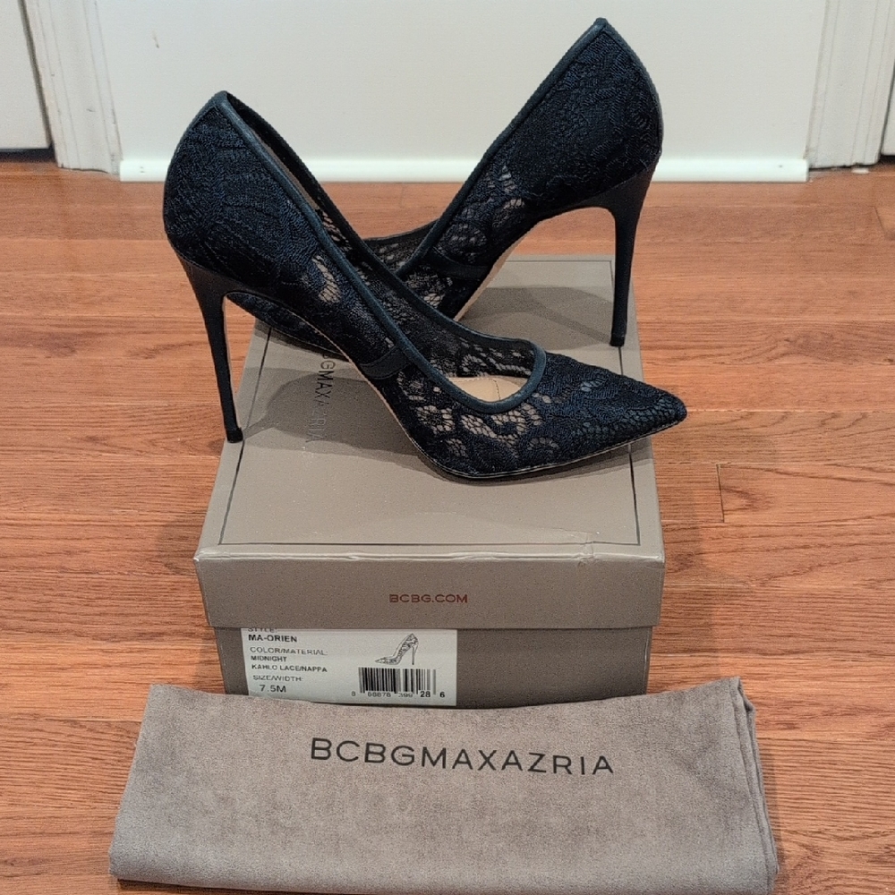 BCBGMaxAzria Elegant Black Lace Heels